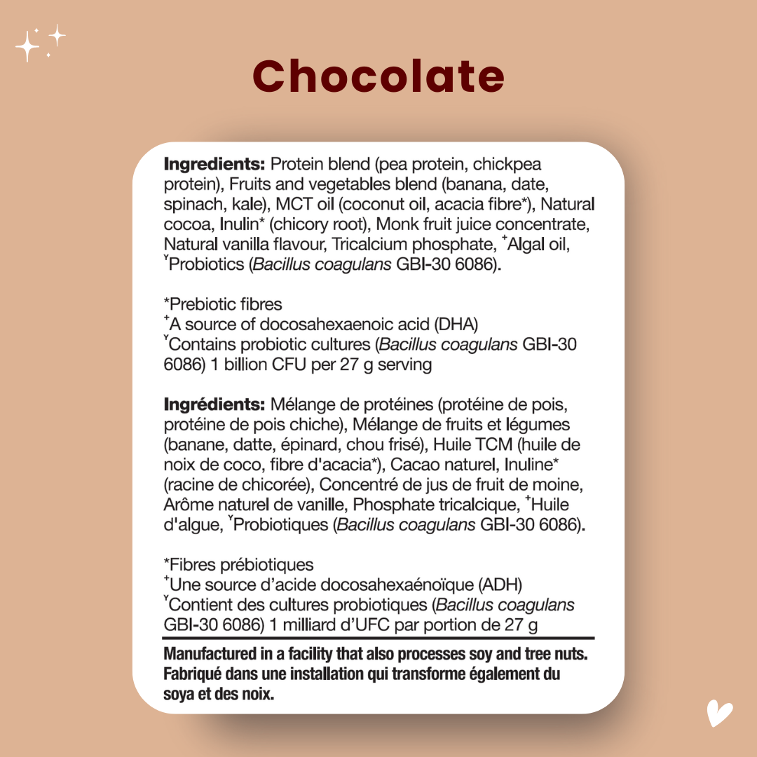 Chocolate product label with ingredients list on a beige background